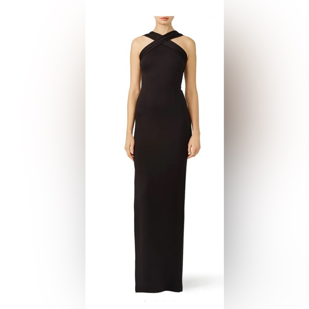 Black Cross Neck Maxi Dress